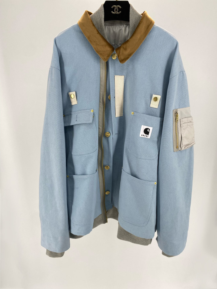 NIGO Sacai Carhartt WIP Canvas x MA-1 Jacket Michigan Men's Fall And Winter Loose Casual Fake Two Pieces Splicing Jacket #nigo96979