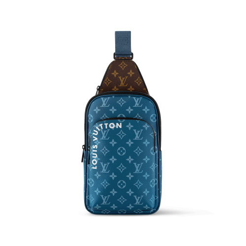 NIGO Louis Vuitton Men's Blue Adjustable Shoulder Strap Zipper Closure Canvas Crossbody Shoulder Bag  #nigo97127