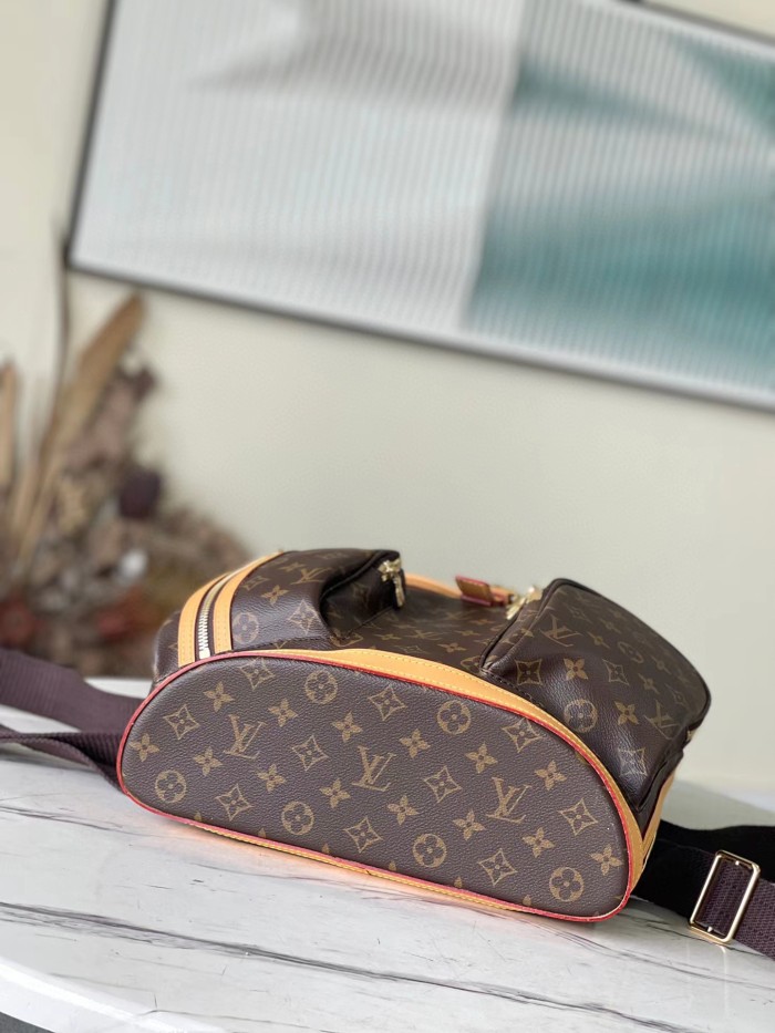 NIGO Louis Vuitton Women's Brown Leather Bosphore Classic Old Flower Cowhide Schoolbag Backpack Shoulder Bag #nigo97128