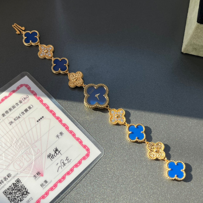 NIGO Van Cleef & Arpels Sweet Alhambra Four Leaf Clover Jewelry Watch in 18K Genuine Gold #nigo97153