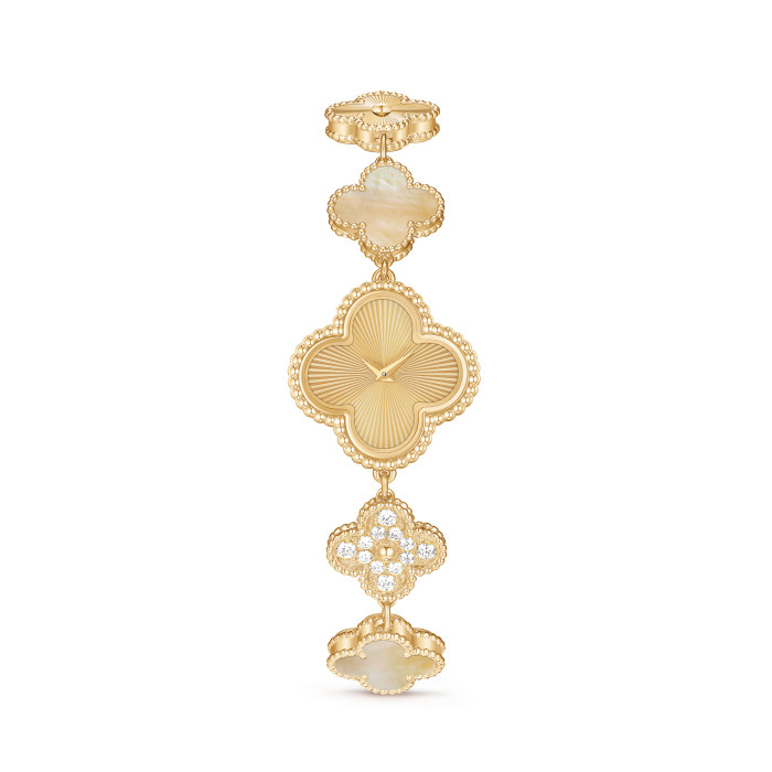 NIGO Van Cleef & Arpels Sweet Alhambra Four Leaf Clover Jewelry Watch in 18K Genuine Gold #nigo97153