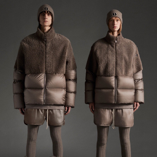 NIGO Rick Owens x Moncler Men's Winter Solid Color Standing Collar Zipper Splicing Long Sleeve Loose Puffer Down Jacket Ngvp #nigo7192