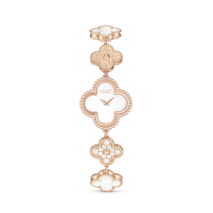 NIGO Van Cleef & Arpels Sweet Alhambra Four Leaf Clover Jewelry Watch in 18K Genuine Gold #nigo97153