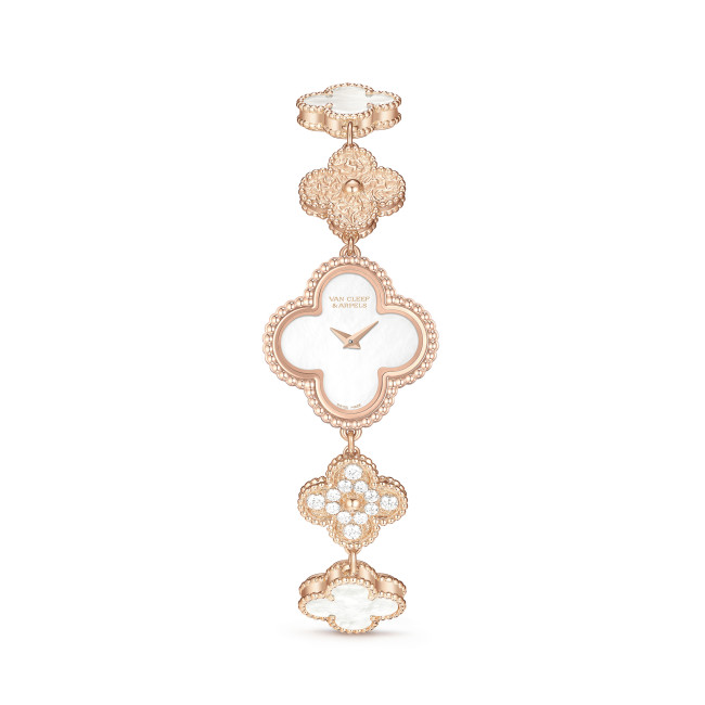 NIGO Van Cleef & Arpels Sweet Alhambra Four Leaf Clover Jewelry Watch in 18K Genuine Gold #nigo97153