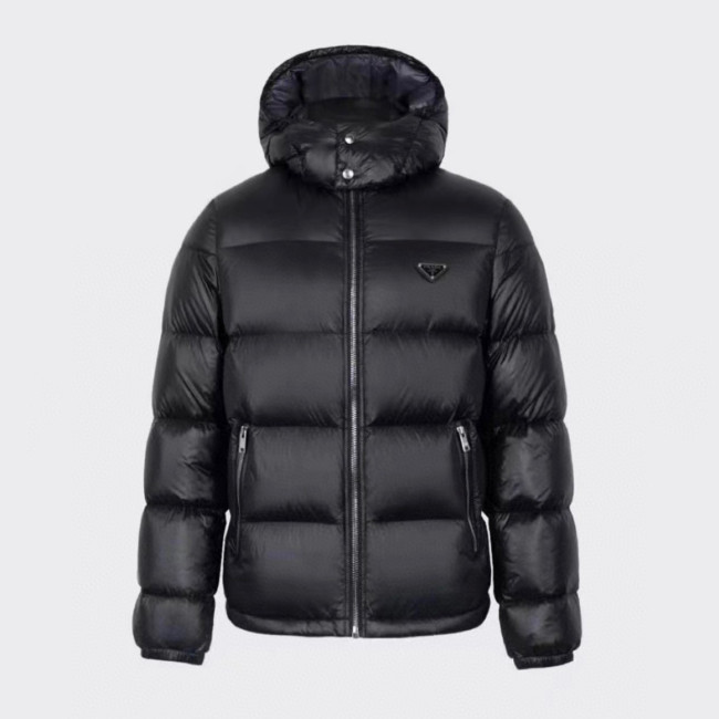 NIGO Prada Winter Black Oversize Genderless Hooded Zip Puffer Down Jacket #nigo97147