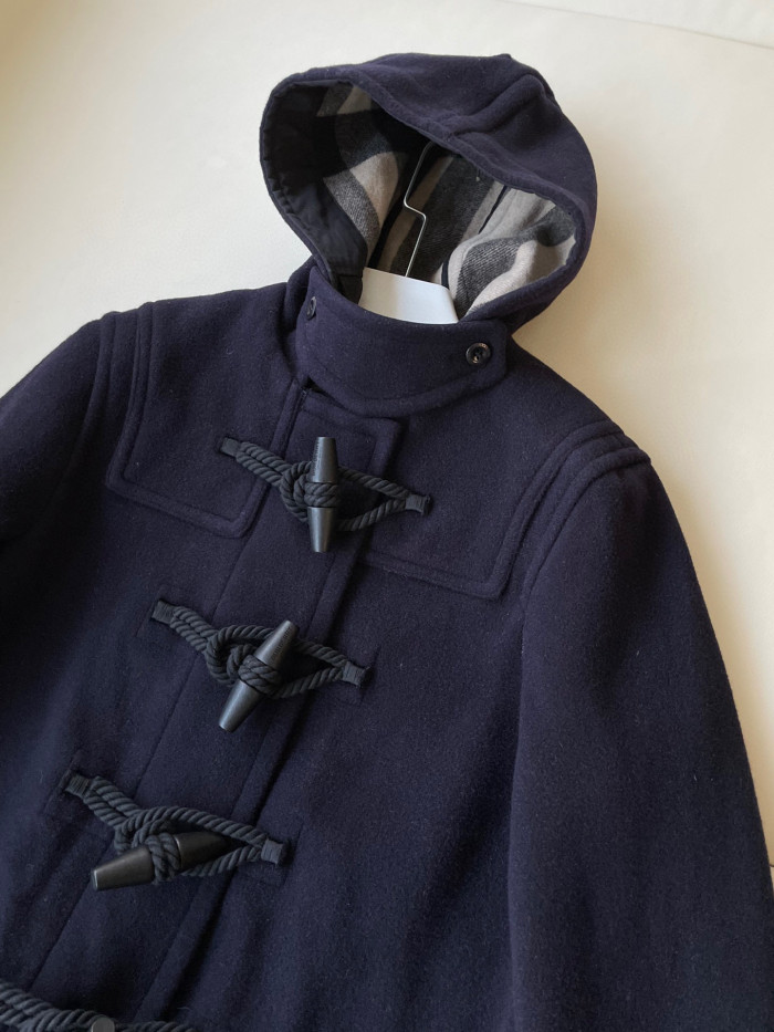 NIGO Burberry Men's Winter Lined Functional Wool Cowl Button Plaid Long Coat Jacket #nigo97161