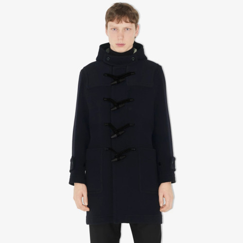 NIGO Burberry Men's Winter Lined Functional Wool Cowl Button Plaid Long Coat Jacket #nigo97161