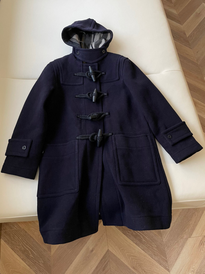 NIGO Burberry Men's Winter Lined Functional Wool Cowl Button Plaid Long Coat Jacket #nigo97161