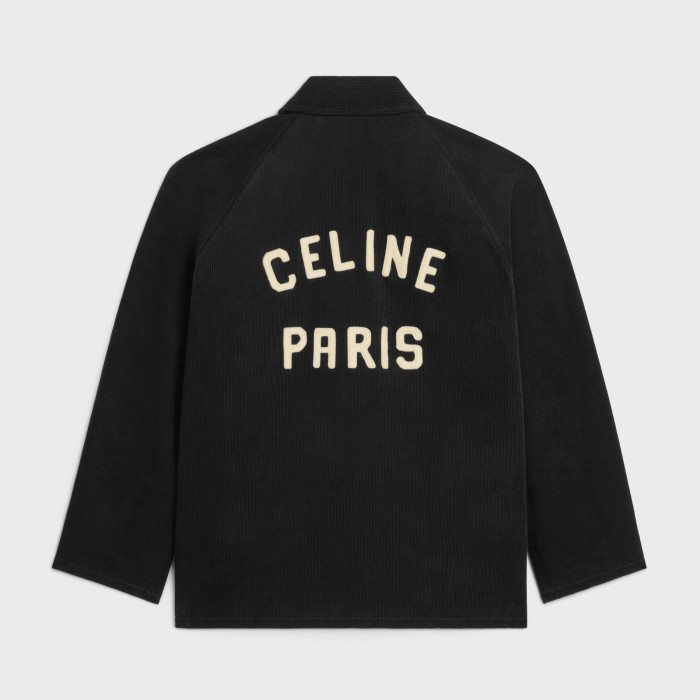 NIGO Celine Men's Black Lapel Zipper Cotton Jacket In Corduroy #nigo97158