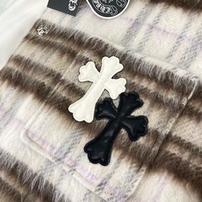NIGO Chrome Hearts Men's And Women's Models Genderless Fall And Winter Tweed Plaid Loose Casual Versatile Long Sleeved Shirt Jacket #nigo97199