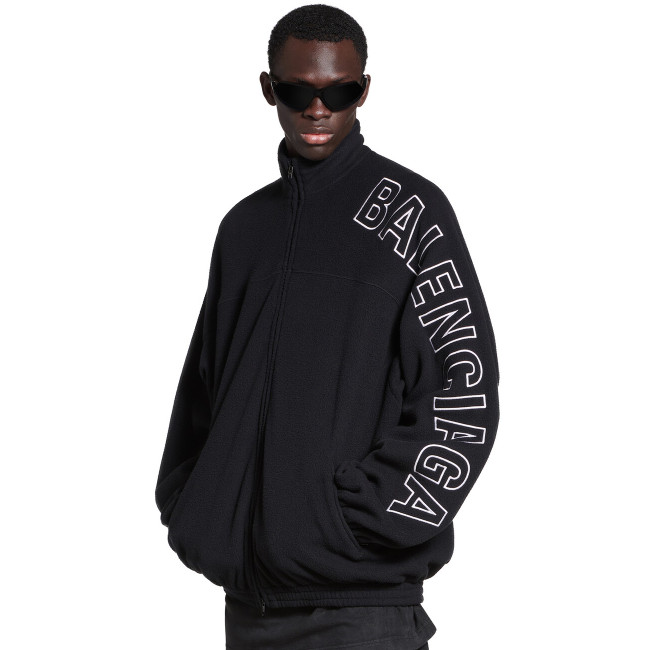 NIGO Balenciaga Men's New Fall And Winter Black Lambswool Material Collar Zipper Jacket #nigo97214