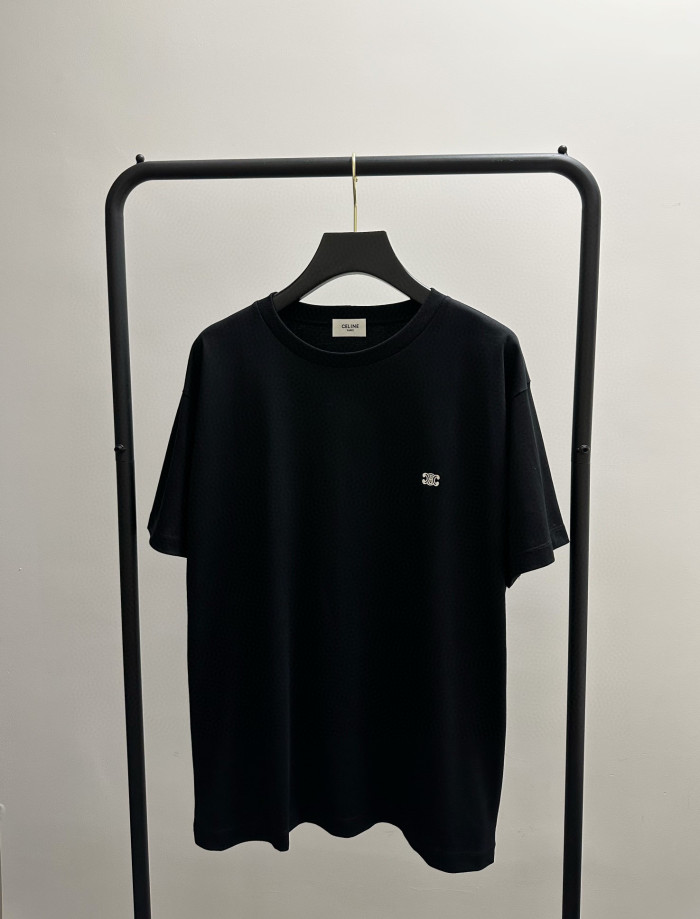 NIGO Celine Unisex Genderless Summer Solid Color Short Sleeve Loose Triomphe T-shirt In Cotton Jersey #nigo97212