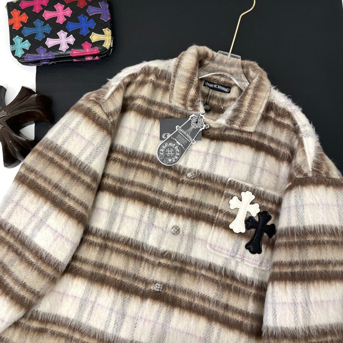 NIGO Chrome Hearts Men's And Women's Models Genderless Fall And Winter Tweed Plaid Loose Casual Versatile Long Sleeved Shirt Jacket #nigo97199