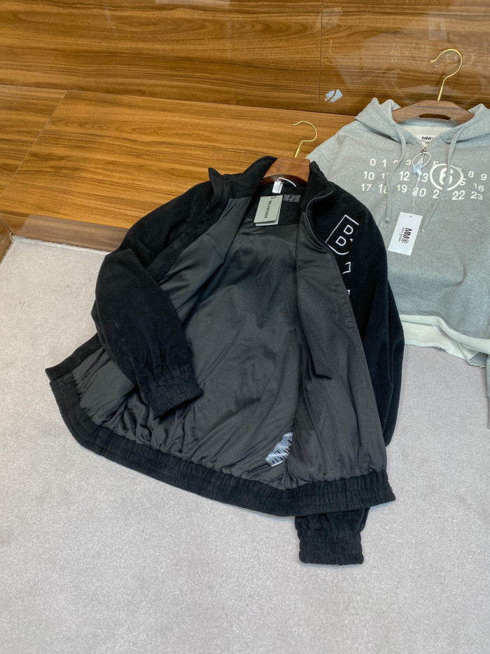 NIGO Balenciaga Men's New Fall And Winter Black Lambswool Material Collar Zipper Jacket #nigo97214