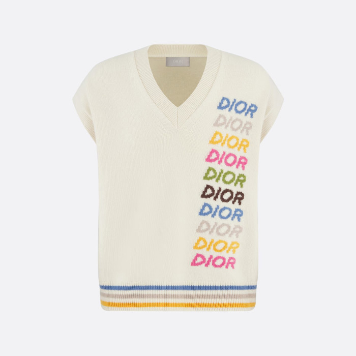 NIGO Dior Men's Fall White Knit Sleeveless Sweater Tank Top Vest #nigo97211