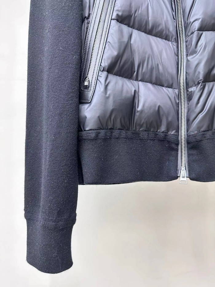 NIGO Tom Ford Men's Winter Knit Patchwork Down Zipper Jacket Nylon Fown Front Merino Blouson #nigo97213