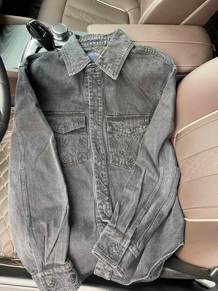 NIGO Louis Vuitton Men's Fall/Winter Three-dimensional Embossed Pocket Denim Jacket Pants Set Suit #nigo97227