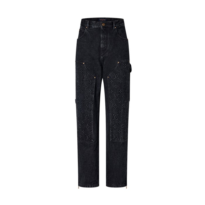 NIGO Louis Vuitton Men's Fall/Winter Three-dimensional Embossed Pocket Denim Jacket Pants Set Suit #nigo97227