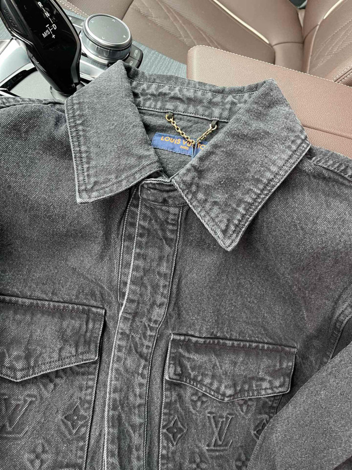 NIGO Louis Vuitton Men's Fall/Winter Three-dimensional Embossed Pocket Denim Jacket Pants Set Suit #nigo97227