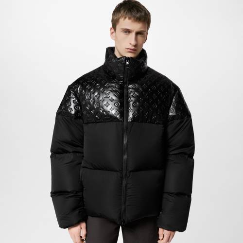 NIGO Louis Vuitton Men's Winter Leather Patchwork Loose Zipper Oversized Puffer Down Jacket #nigo97244