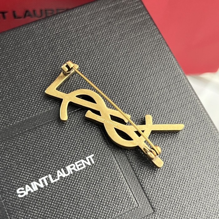NIGO SAINT LAURENT Women's Saint Laurent Brass Gold Brooch #nigo82368