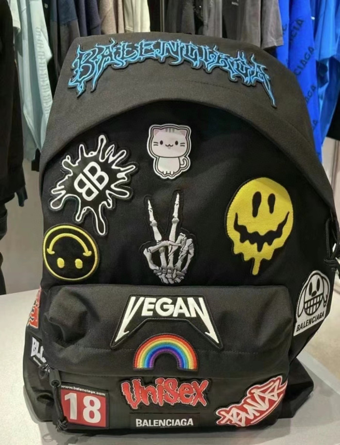 NIGO Balenciaga Men's Explosive Graffiti Embroidered Gamer Shoulder Bag Backpacks #nigo97253