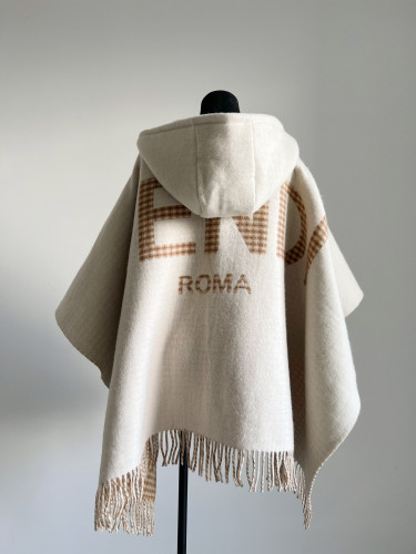 NIGO Fendi Women's Cashmere Reversible Hooded Poncho #nigo97251