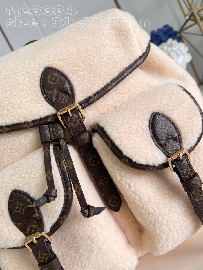 NIGO Louis Vuitton Women's Ski Wool Leather Backpack Bag #nigo97274