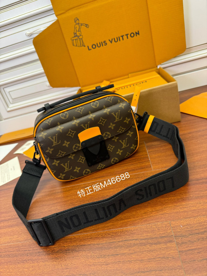 NIGO Louis Vuitton Men's Square Leather S-Lock Messenger Bag Bags #nigo97288