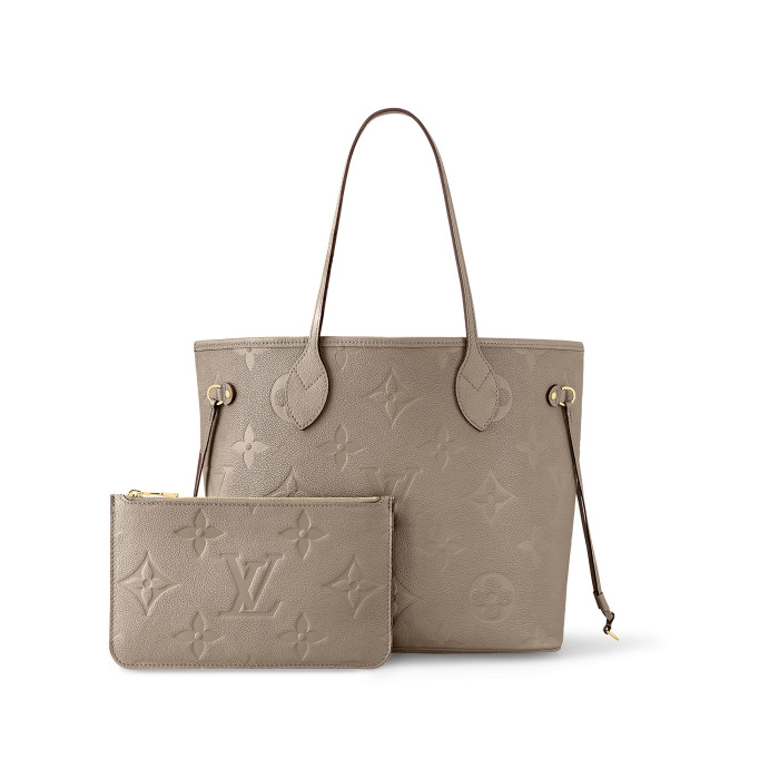 NIGO Louis Vuitton Women's Elephant Gray Cowhide Size Neverfull Handbag Leather Tote Bag Bags #nigo97297