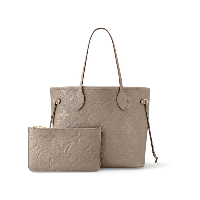 NIGO Louis Vuitton Women's Elephant Gray Cowhide Size Neverfull Handbag Leather Tote Bag Bags #nigo97297