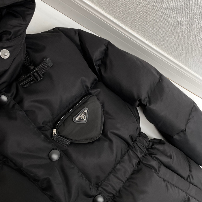 NIGO Prada Men's Winter Black Hooded Hooded Recycled Re-Nylon Puffer Down Coat Jacket #nigo97298