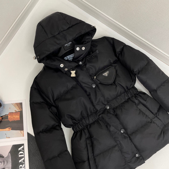 NIGO Prada Men's Winter Black Hooded Hooded Recycled Re-Nylon Puffer Down Coat Jacket #nigo97298