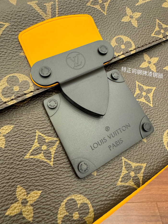 NIGO Louis Vuitton Men's Square Leather S-Lock Messenger Bag Bags #nigo97288