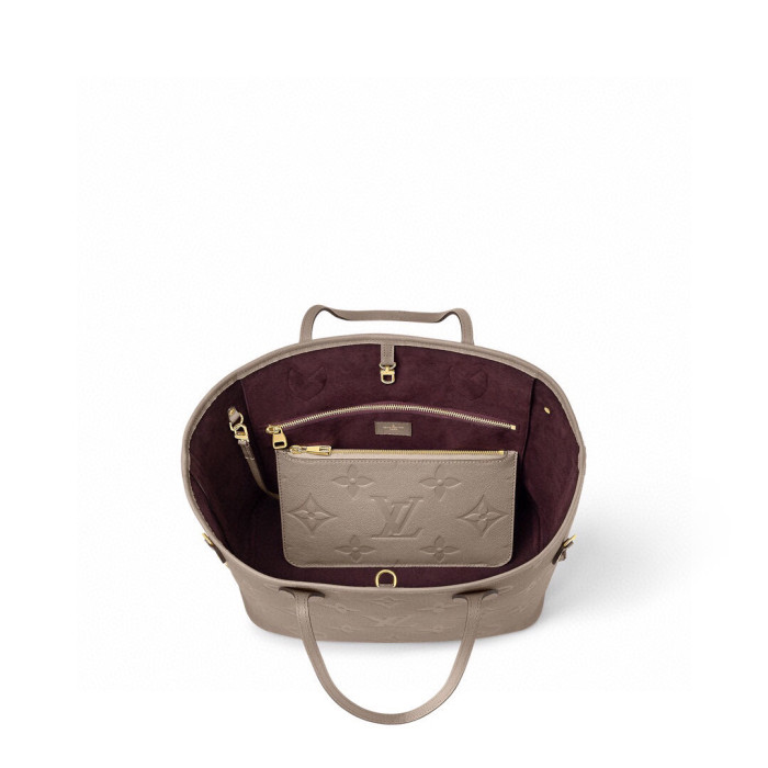 NIGO Louis Vuitton Women's Elephant Gray Cowhide Size Neverfull Handbag Leather Tote Bag Bags #nigo97297