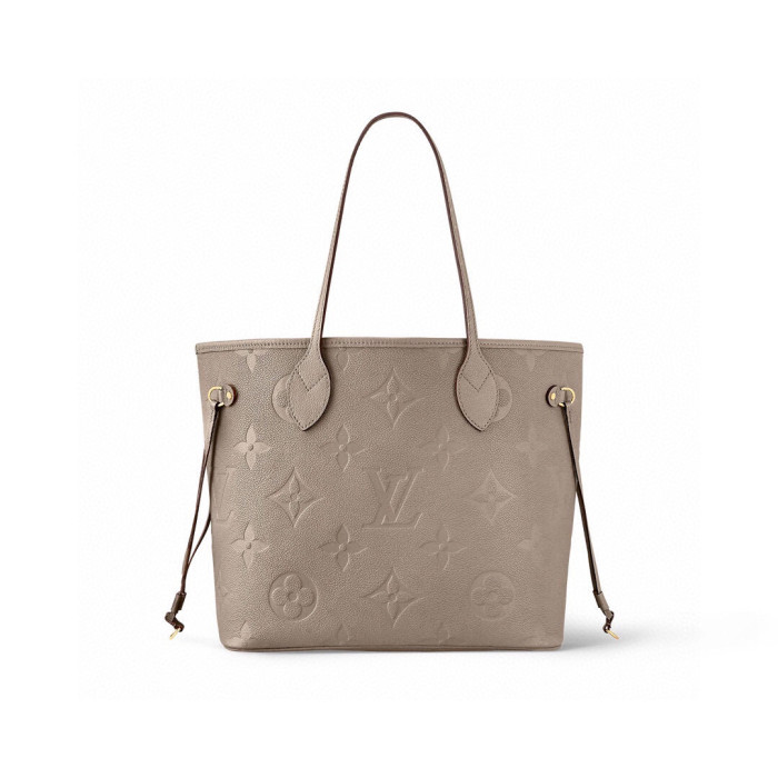 NIGO Louis Vuitton Women's Elephant Gray Cowhide Size Neverfull Handbag Leather Tote Bag Bags #nigo97297