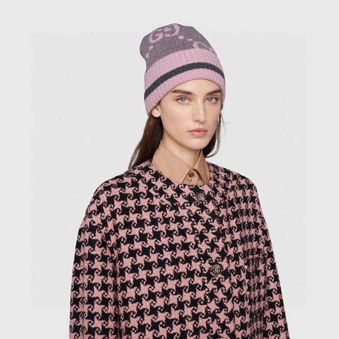 NIGO Gucci GG Knit Cashmere Hat Jacquard Tassel Scarf Set Suit #nigo97291