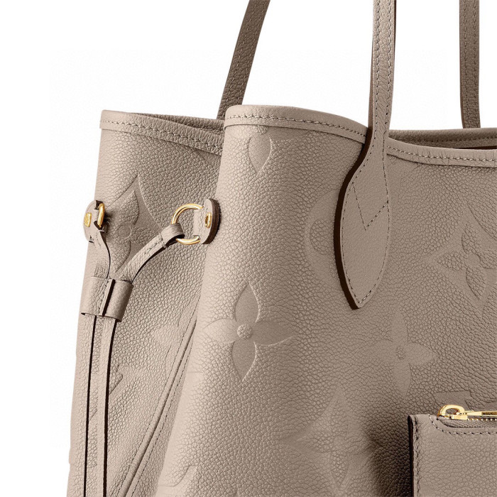 NIGO Louis Vuitton Women's Elephant Gray Cowhide Size Neverfull Handbag Leather Tote Bag Bags #nigo97297