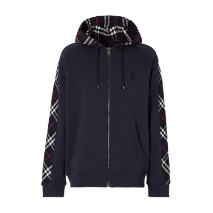 NIGO Burberry Men's Fall Plaid Zipper Hooded Sweatshirt Jacket #nigo97312