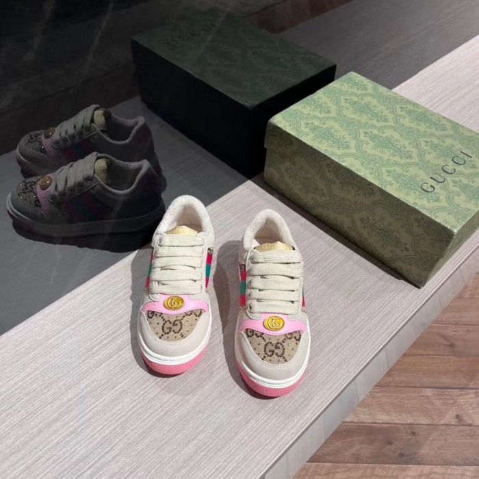 Kid's Gucci Four Seasons Logo Print Low Top Casual Sneakers Shoes #nigo36627
