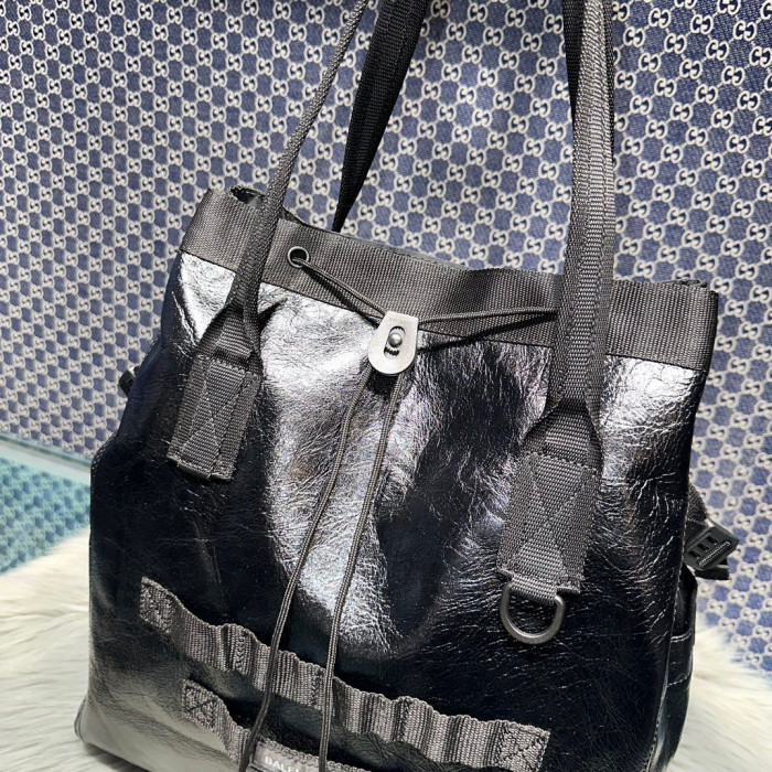 NIGO Balenciaga Army Medium Black Fine Grain Sheep Leather Tote Bag Handbag #nigo97318