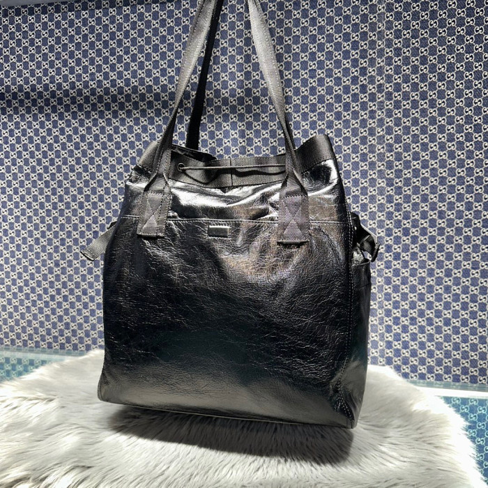 NIGO Balenciaga Army Medium Black Fine Grain Sheep Leather Tote Bag Handbag #nigo97318
