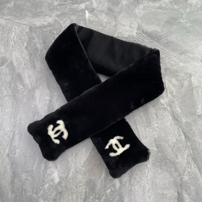 NIGO Chanel Women's Winter Reversible Shearling Sheep Leather Scarf Earmuffs #nigo97346