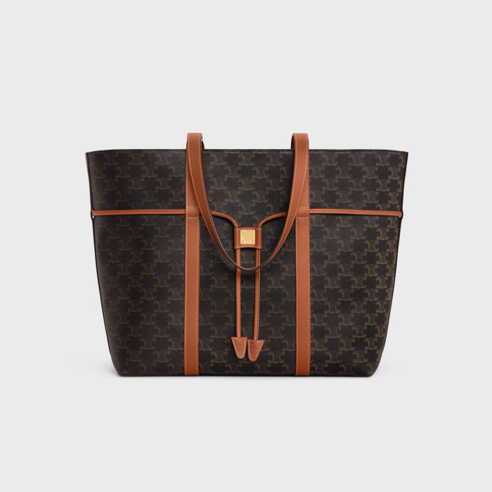 NIGO Celine Cabas Drawstring In Triomphe Canvas And Calfskin Handbag Shoulder Bag #nigo97336
