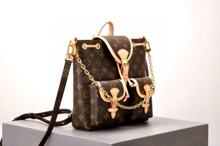 NIGO Louis Vuitton Women's Excursion Small Brown Leather Backpack Bag #nigo97335