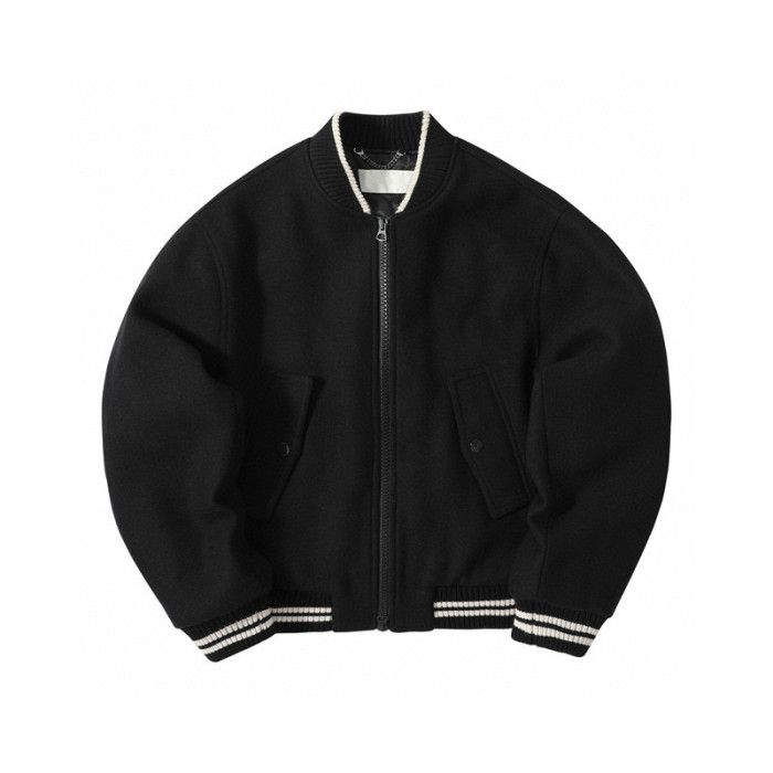 NIGO Dries Van Noten Men's Spring And Autumn Striped Zipper Casual Loose Wool Jacket Black Long Sleeved Round Neck Jacket Ngvp #nigo7288