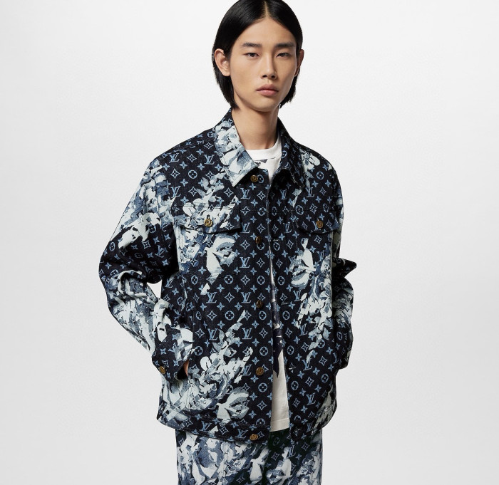 NIGO Louis Vuitton Men's Spring Autumn Letter Monogram Printed Denim Jacket Pants Set Suit #nigo97341