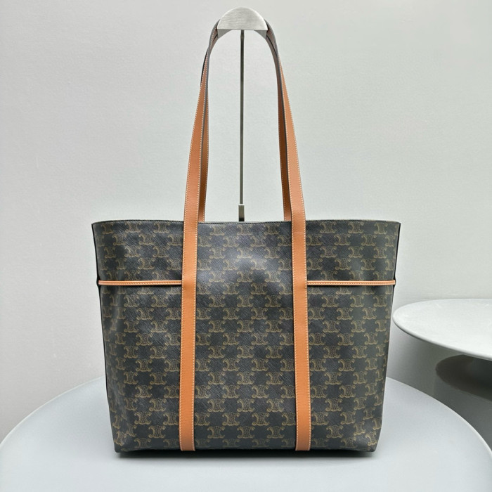 NIGO Celine Cabas Drawstring In Triomphe Canvas And Calfskin Handbag Shoulder Bag #nigo97336