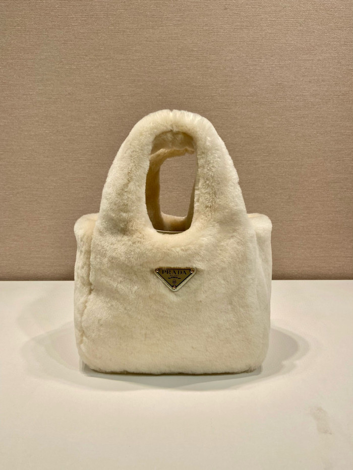 NIGO Prada Women's Shearling Mini Wool Tote Bag Bags #nigo97365