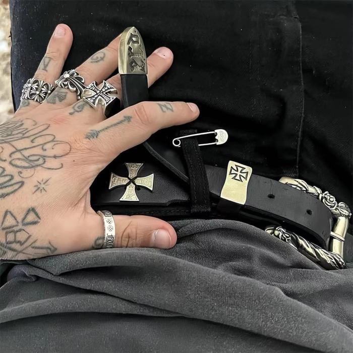 NIGO Chrome Hearts Men's Leather Studded Belt #nigo97412